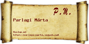 Parlagi Márta névjegykártya